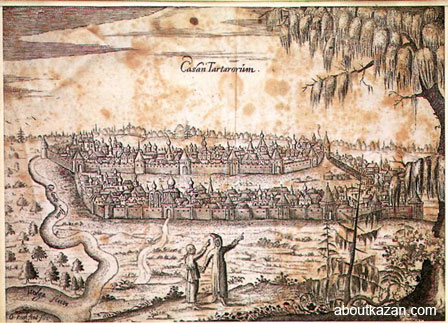Old Kazan Russia The year 1630 engraving